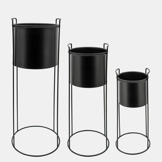 ROUND PLANTER BLACK 8/10/12" (20/25/30cm)