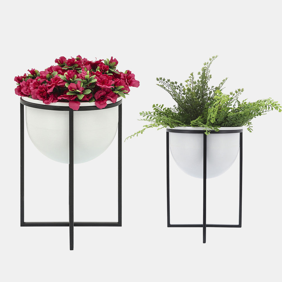 PLANTER STAND WHITE S/2 11/12" (28/30cm)