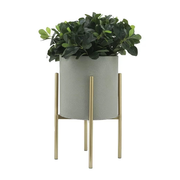 PLANTER STAND GRAY GOLD S/2 49/59cm