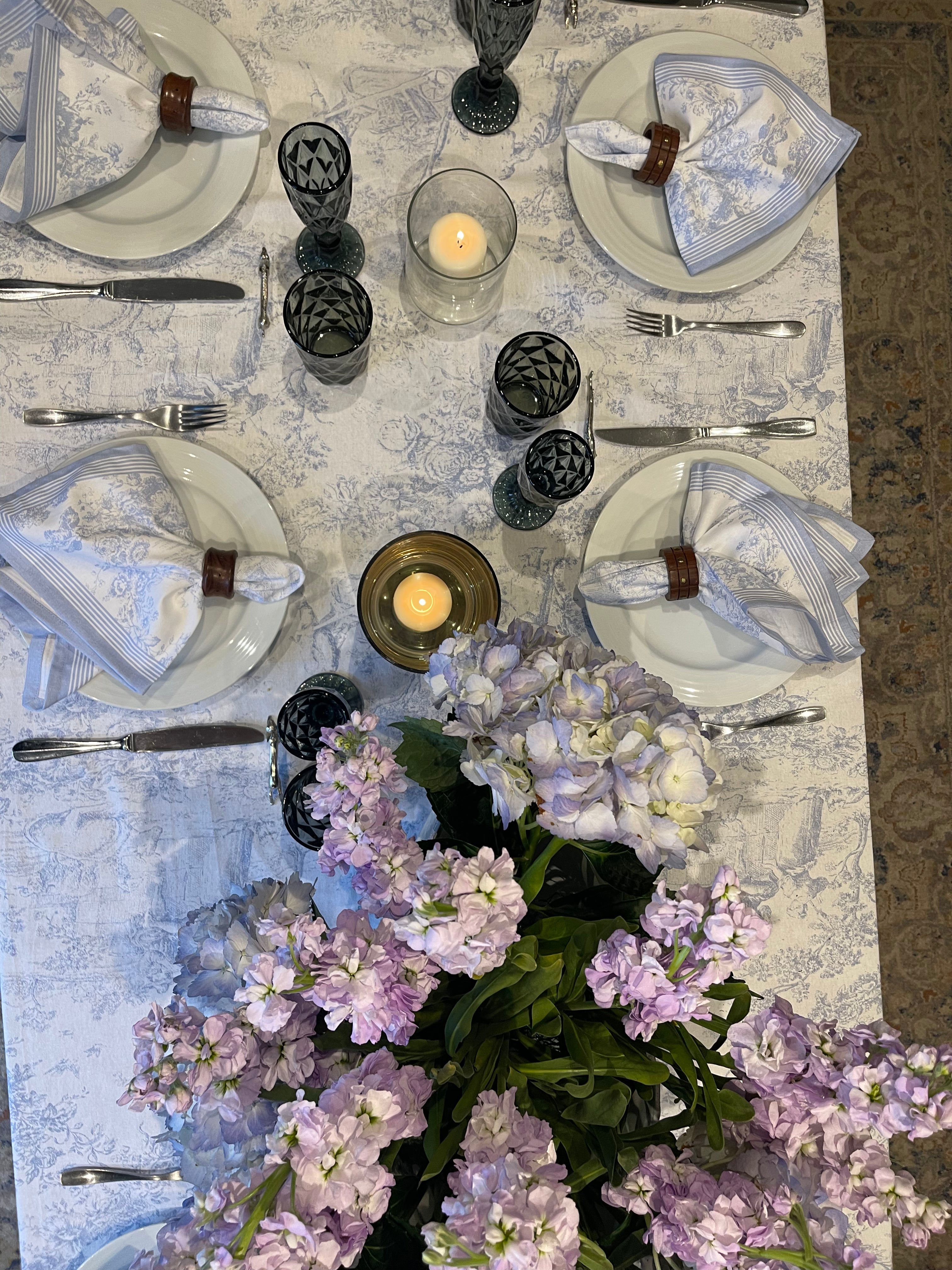 MANTEL TOILE CELESTE 77X50