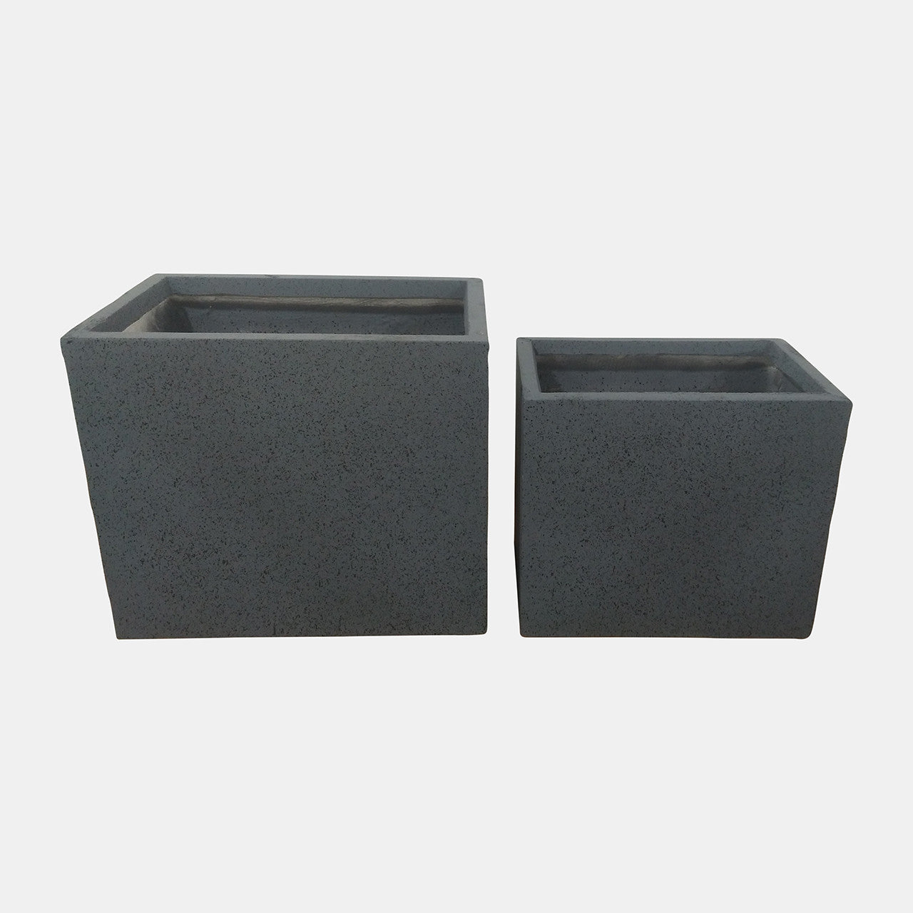 NESTED SQUARE PLANTER GRAY S/2