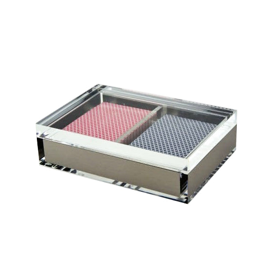 LUCITE CARD SET SILVER