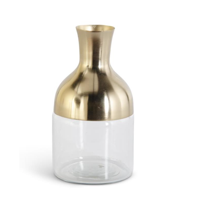 GOLD METAL & CLEAR GLASS 7.5"