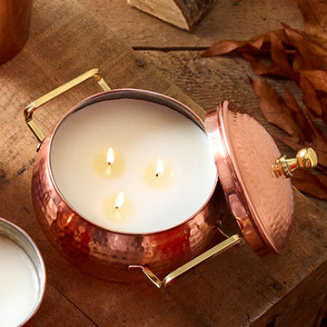 SIMMERED CIDER COPPER POT CANDLE 3-WICK 18.0 OZ NET WT / 510 G
