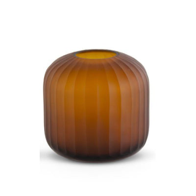 AMBER GLASS VASE 6.5"