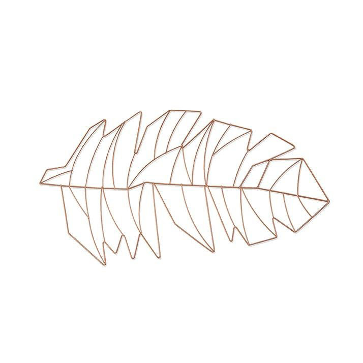 FROSTED METAL PALM PLACEMAT COPPER 12 X 20"