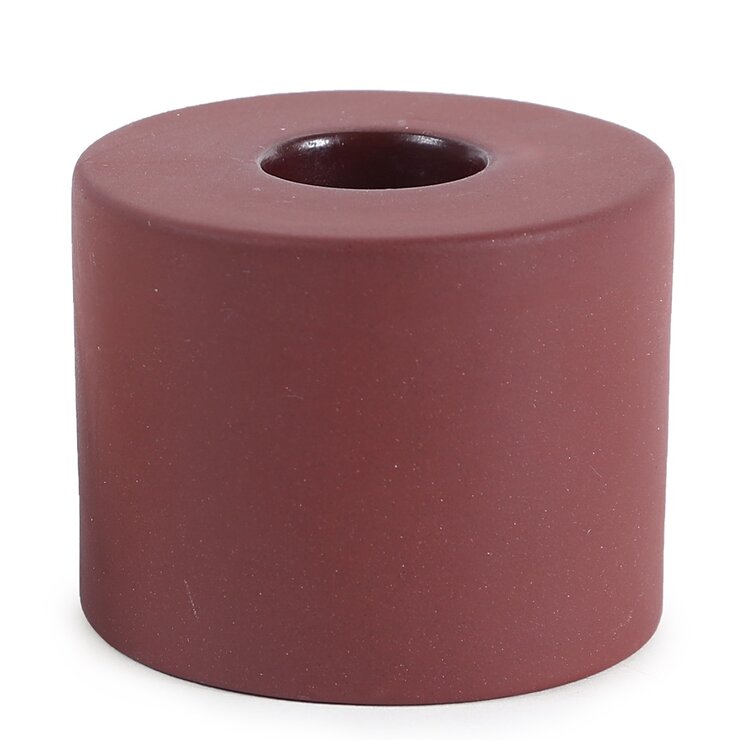 EARTH CILYNDER PETITE CERAMIC TAPER HOLDERS 2.25”D x 2”H