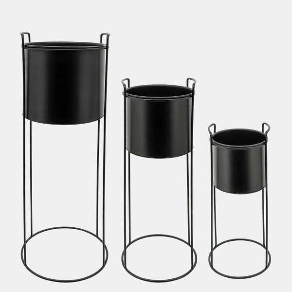 ROUND PLANTER BLACK 8/10/12