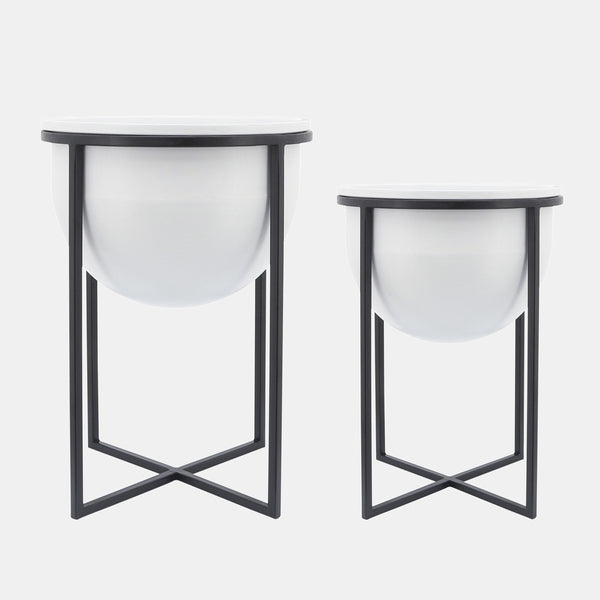 PLANTER STAND WHITE S/2 11/12