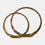 HAMMERED DECORATIVE RINGS, Gold Metal, S/2, 14/16