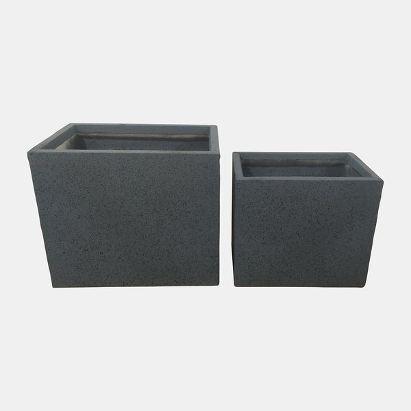 NESTED SQUARE PLANTER GRAY S/2
