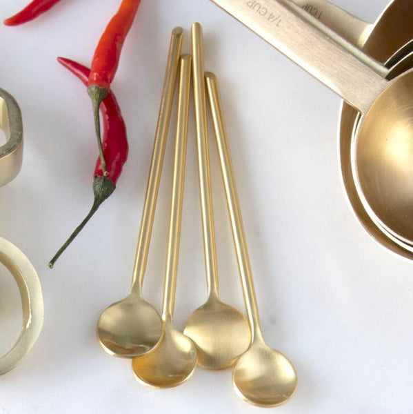 GOLD THIN SPOONS SET4