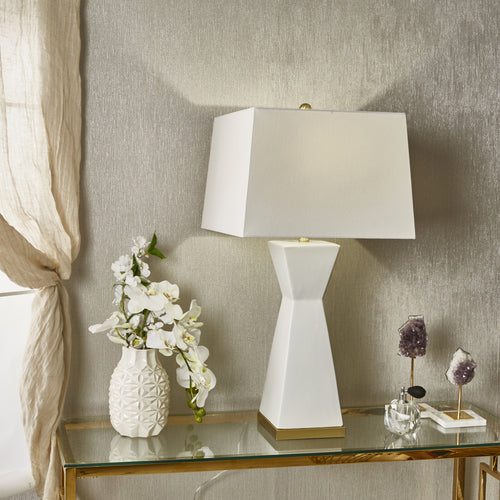 CERAMIC HOURGLASS LAMP 34"