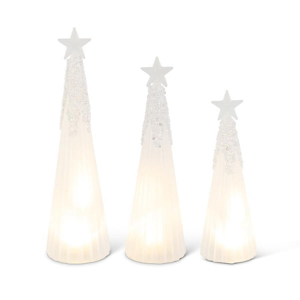 FROSTED RIBBED GLASS LES SET/3