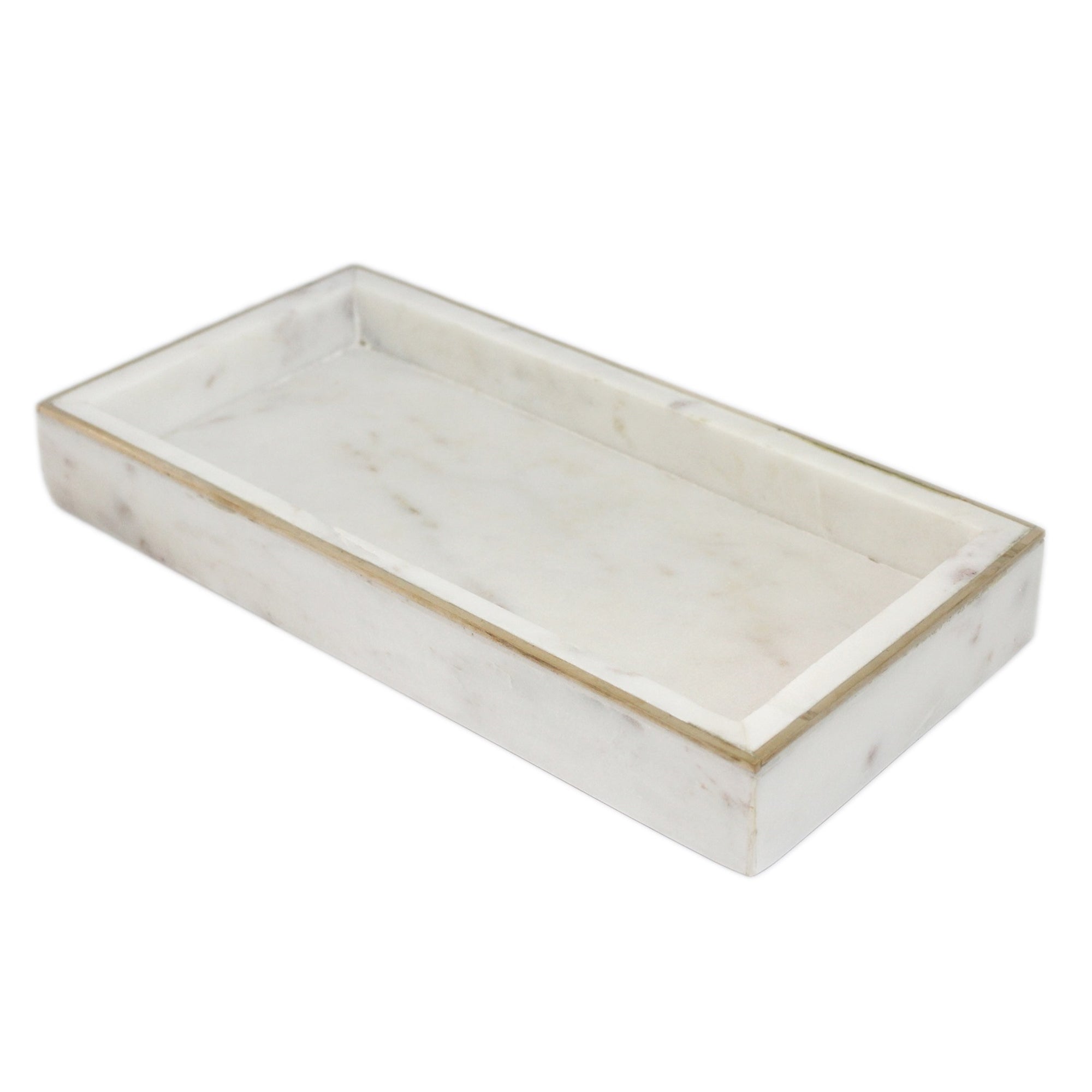 WHITE MARBEL TANK TRAY 12X6"