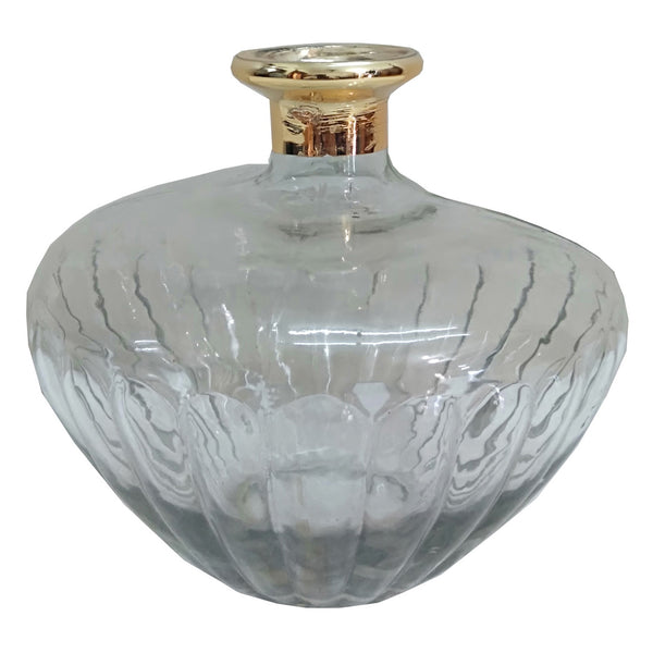 SM. BOTTLENECK GILDED GLASS VASE 6