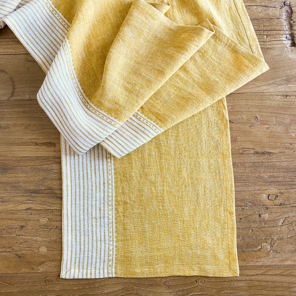 LINEN KITCHEN RUNNER YELLOW