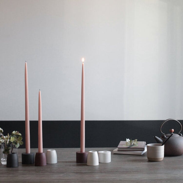 EARTH CONE PETITE CERAMIC TAPER HOLDERS 2.25”D x 2.5” H"