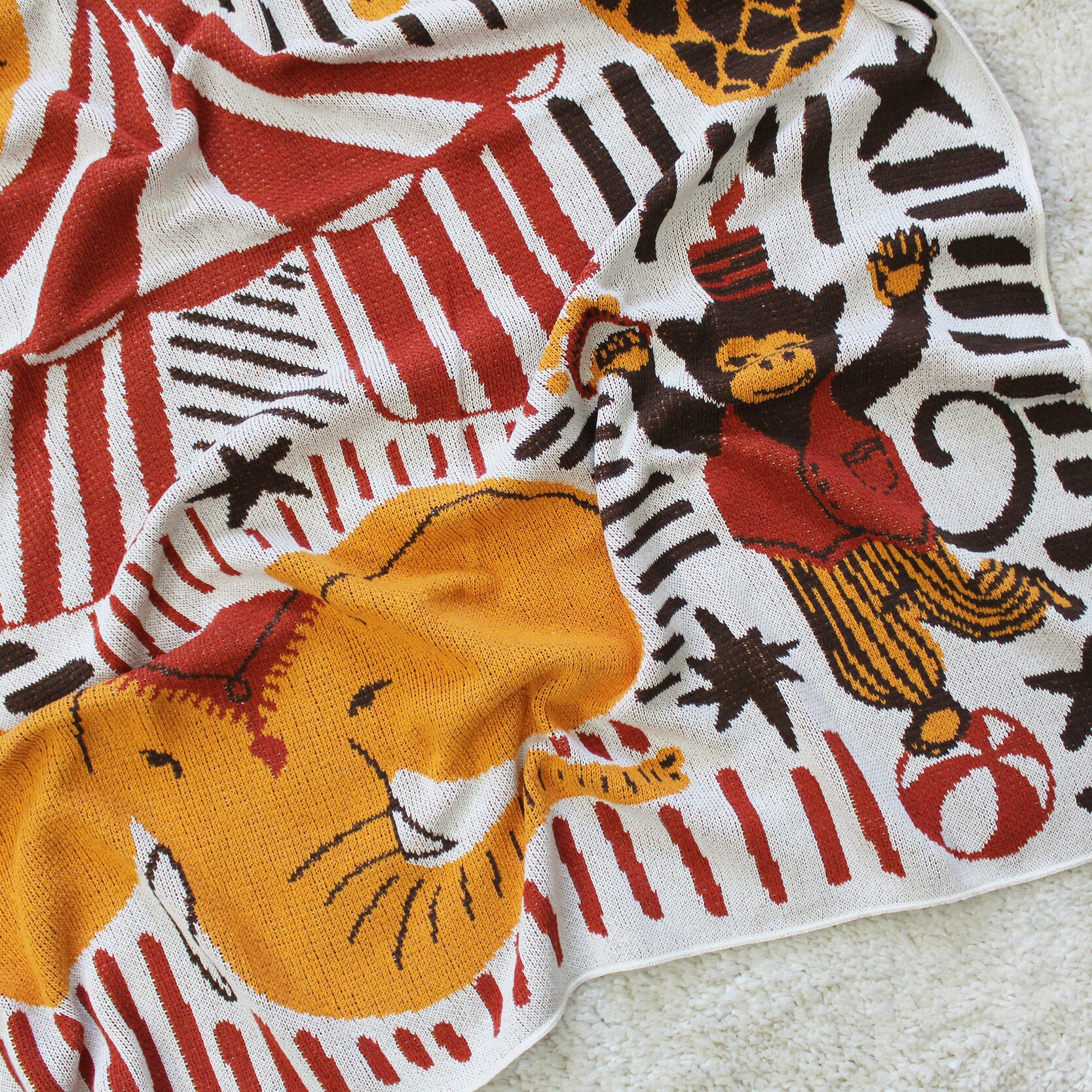 LIFE'S A CIRCUS KNIT BLANKET