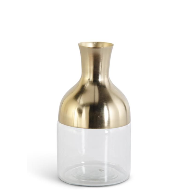 GOLD METAL & CLEAR GLASS 6"
