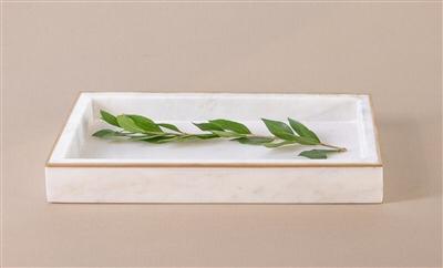 WHITE MARBEL TANK TRAY 12X6"