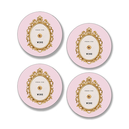 COASTERS PRESS FOR WINE SET/4