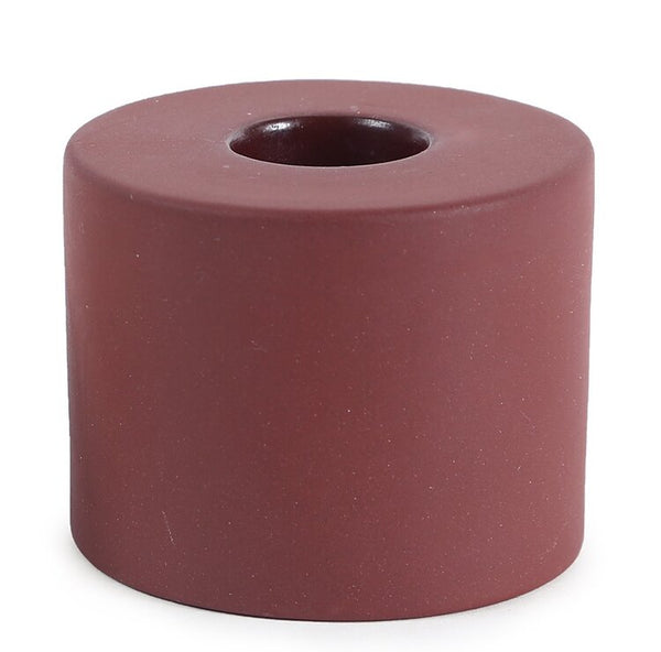 EARTH CILYNDER PETITE CERAMIC TAPER HOLDERS 2.25”D x 2”H