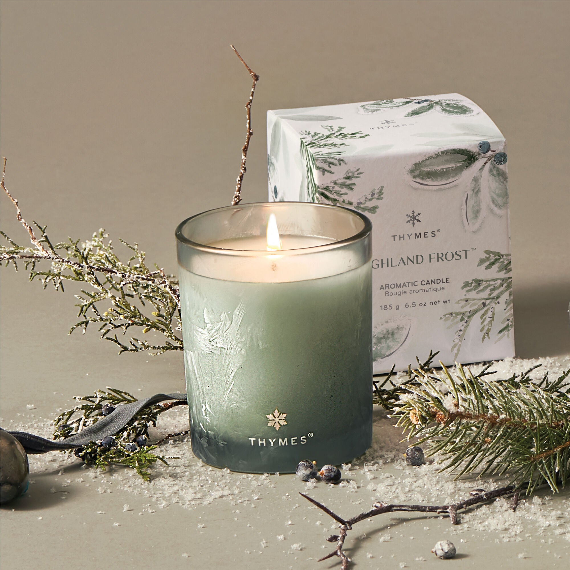 HIGHLAND FROSTED CANDLE 6.5 OZ NET WT / 184 G
