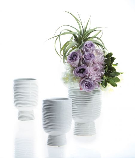 MONACO VASE WHITE 5 X 7.7"