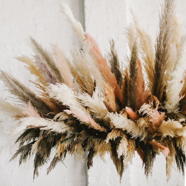PINK DRIED PAMPAS GRASS 47" SET/3