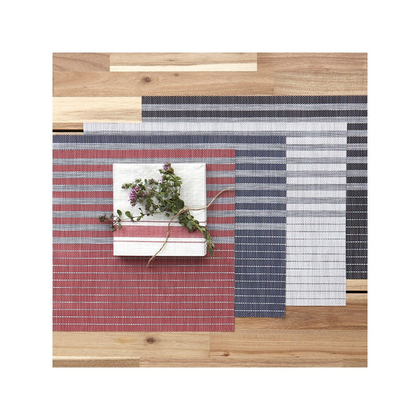 LINEN STRIPE VPM RED 13 X 19